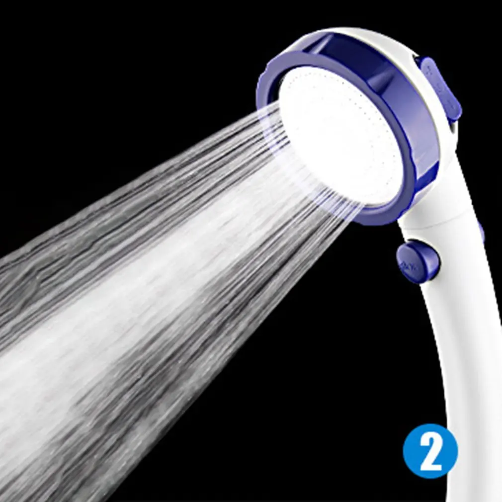 High Quality Handheld Shower Head Temperature Control Adjustable 3 Mode High Pressure Stone Stream Round Shape Shower Bath Head