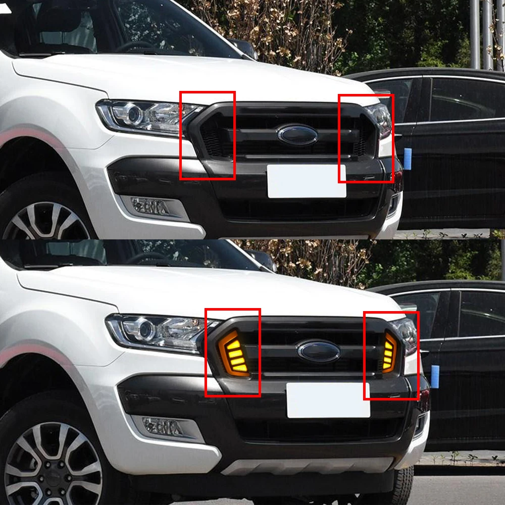 CSCSNL 1 комплект Автомобильный светодиодный фонарь для Ford Ranger DRL дневные ходовые огни 12 В ABS противотуманный светильник с желтым сигналом поворота светильник