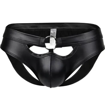 

AUSTINBEM Men's Sexy Lacquered Leather Hollow Ring Underwear Fashionable Underwear suspensorios para hombre gay 2020