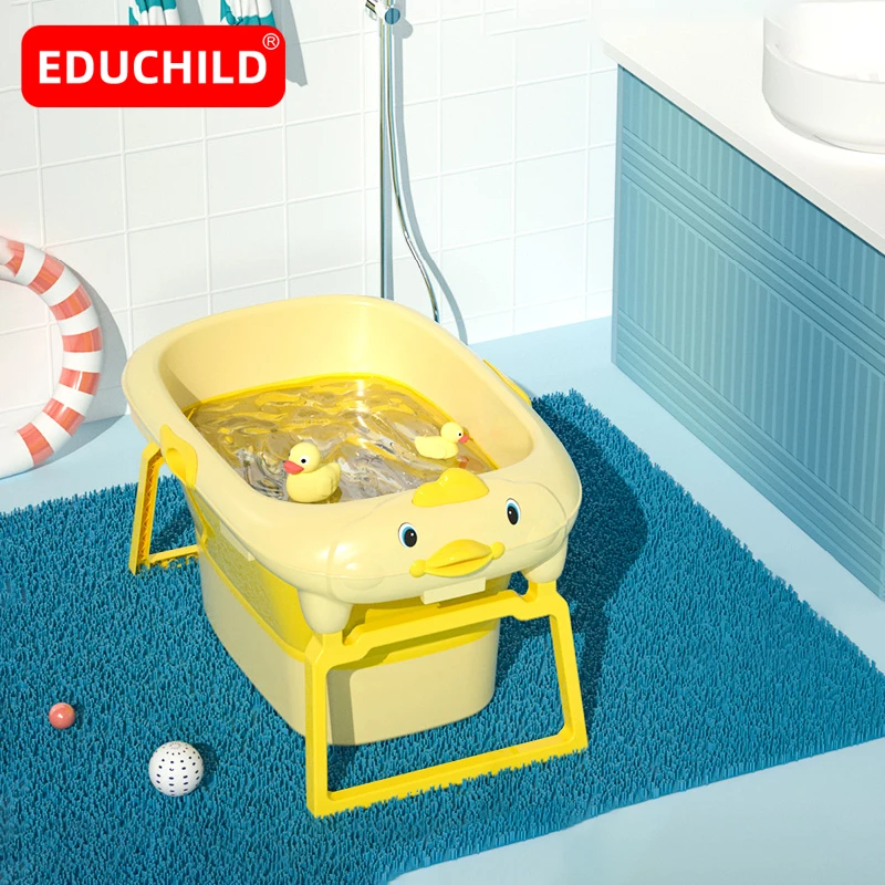 Educhild Folding Bathtub Children Lying Universal Bath Barrel Oversize