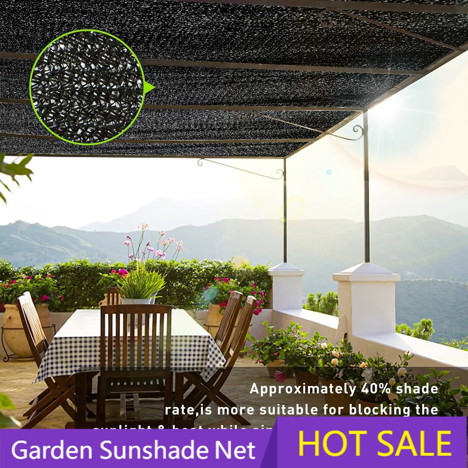Sunshade Net Outdoor Awning Garden Sunscreen Cloth Car Shade Net Plant Cover 