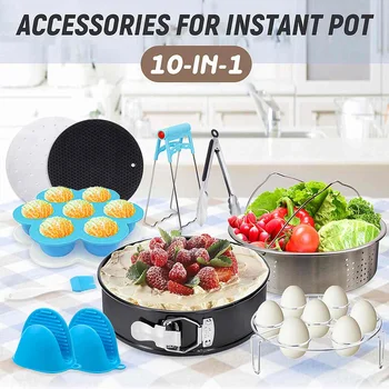 

10Pcs Instant Pressure Cooker Pot Accessories Steamer Stainless Steel Springform Pan Steam Eggs Cake Kitchen Cooking Tools