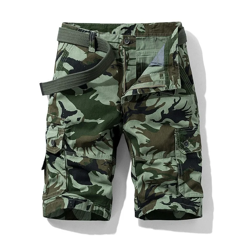 black casual shorts Summer Mens New Camouflage Cargo Shorts Male Casual Loose Korean Concise Zippers Pockets Punk Style Knee Length Vintage Shorts best men's casual shorts