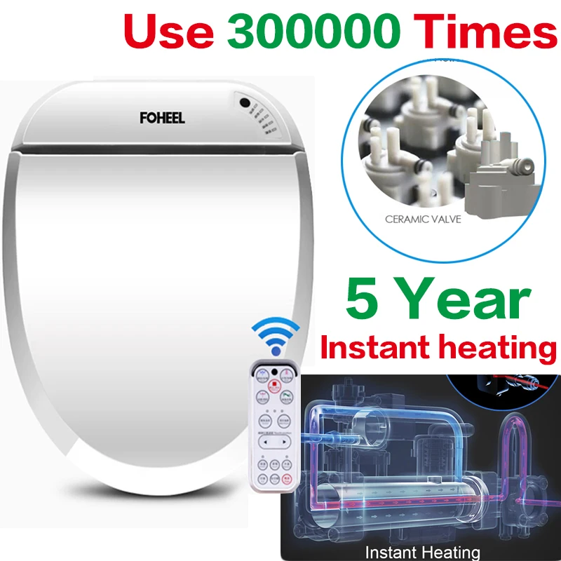  FOHEEL Smart Toilet Seat Electric Bidet Cover Intelligent Bidet Heat Clean Dry Massage Intelligent  - 4000070892557