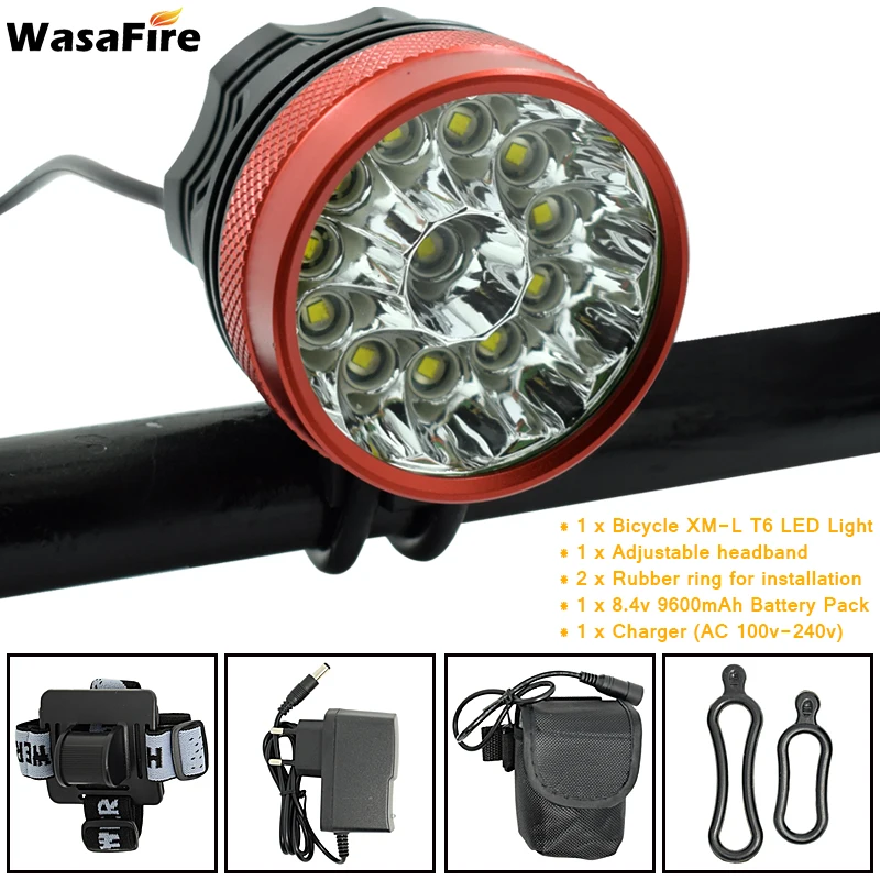 Rechargeable T6 LED MTB Bicycle Light 20000LM XM-L Racing Bike Front Headlight