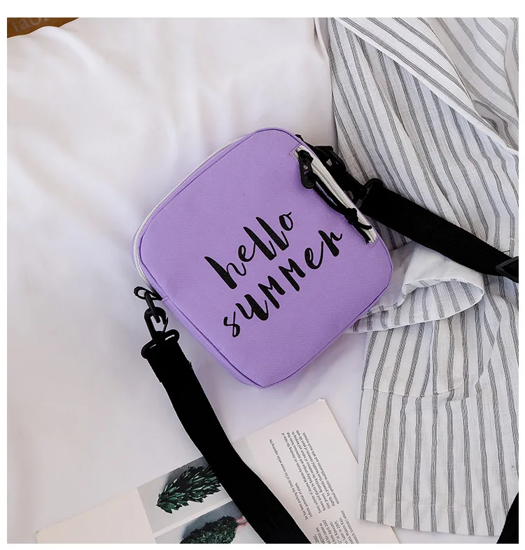 Summer New Style Canvas Bag Women's Versatile Single-shoulder Crossbody Bag Sesame Street Phone Bag Customizable Logo