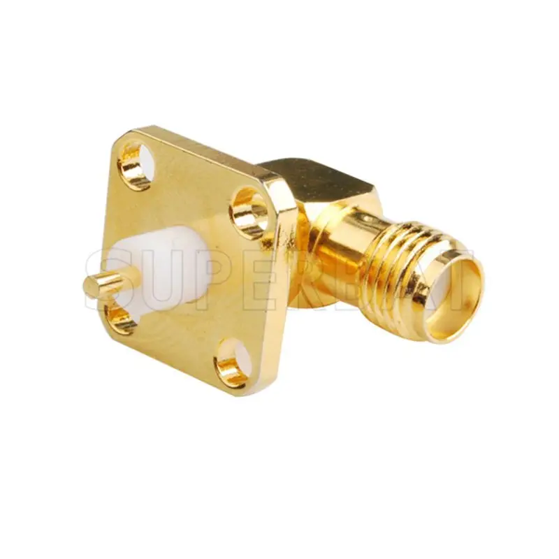 Female Right Angle SMA RF Coaxial Connector for Panel Mount