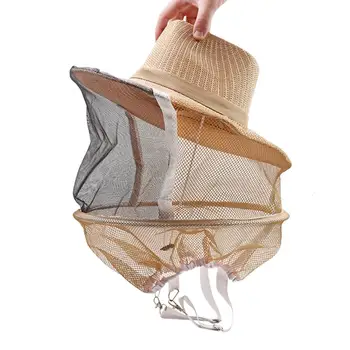 

Anti Bee Face Cover Hat Beekeeping Flies Insects Net Mesh Protector Cowboy Cap Beekeeping Supplies Garden Supplies пчеловодство