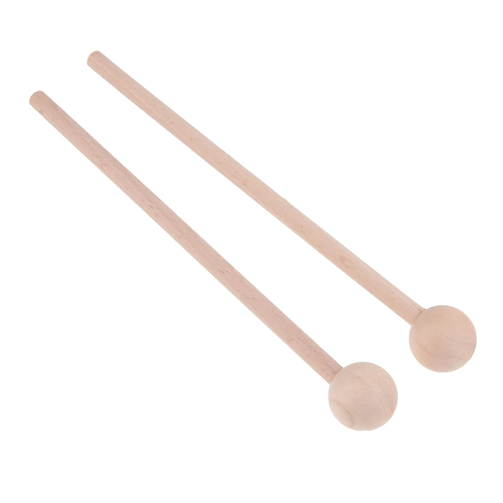 1 Pair Wood Mallets Percussion Polished Surface Drum Sticks Energy Chime