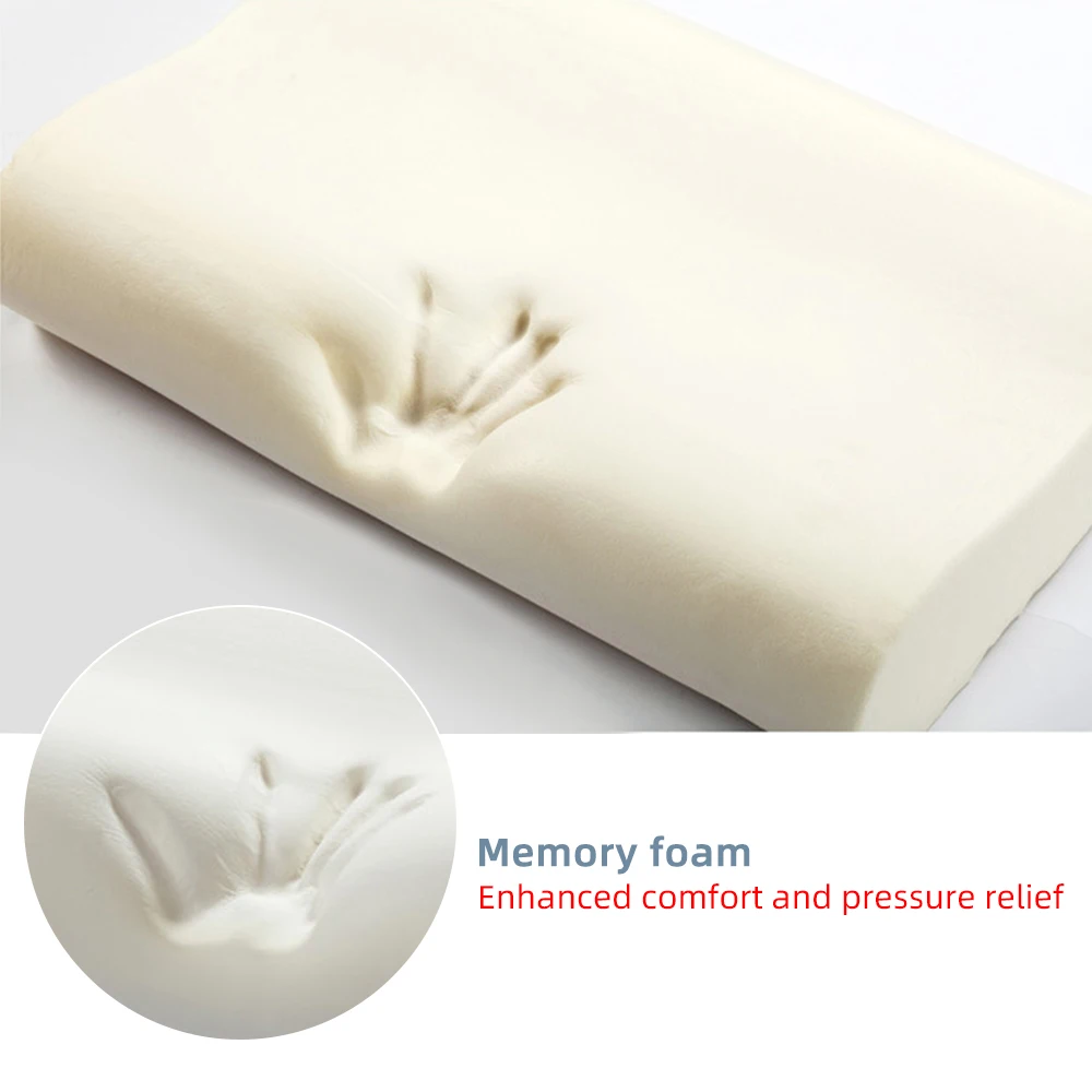 Бамбуковое волокно подушка с памятью формы «дышащая» Подушка ортопедический шейный Уменьшение усталости Прямая постельные принадлежности аппарат для лечения шейки матки 1 шт