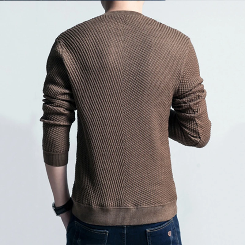 70% OFF V Neck Sweater Men Casual Pullover Male Spring Autumn Slim Fit Long Sleeve Shirt Mens Sweaters Knitted Wool Solid Pull Homme
