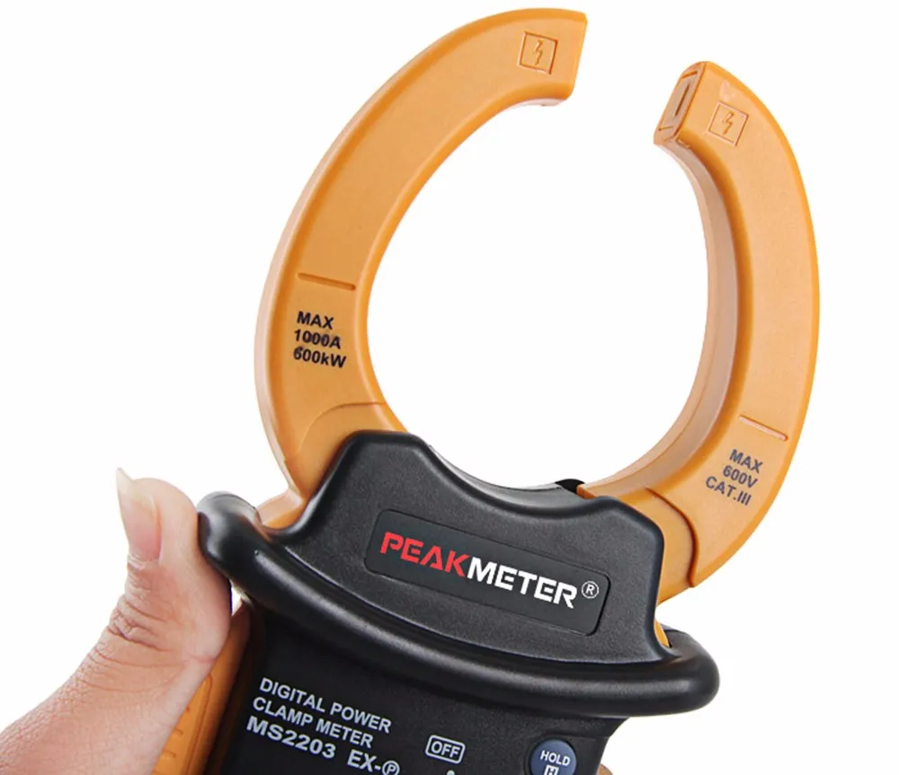 New PEAKMETER MS2203 3 Phase TRMS Digital Clamp Meter Power Factor Correction Professional High Sensitivity Multimeter