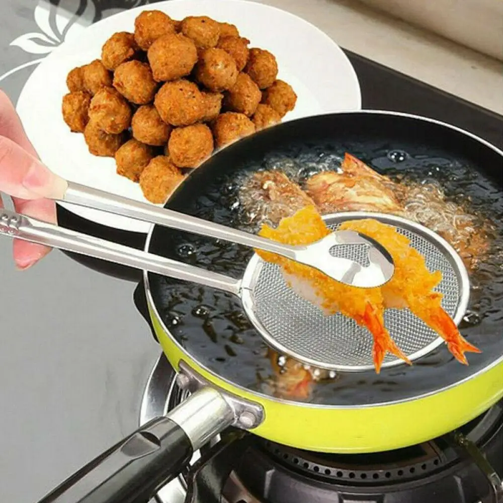 

2020 New Colanders & Strainers Multi-functional Filter Spoon With Clip Food Kitchen Oil-Frying Salad BBQ Filter Kitchen Supplies