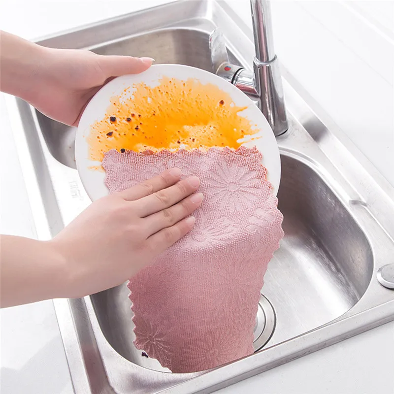 5 шт. Кухня Полотенца сверхвпитывающая микрофибра кухонная ткань для посуды с высоким уровнем эффективная посуда домашнее полотенце для уборки, Прямая поставка