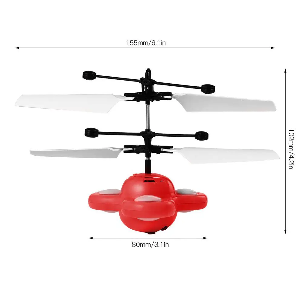 RC летающий шар Дрон шар-Вертолет игрушки инфракрасная индукция встроенный сверкающий светодиодный свет для детей Красочные Flyings рождественские подарки - Цвет: no remote Red