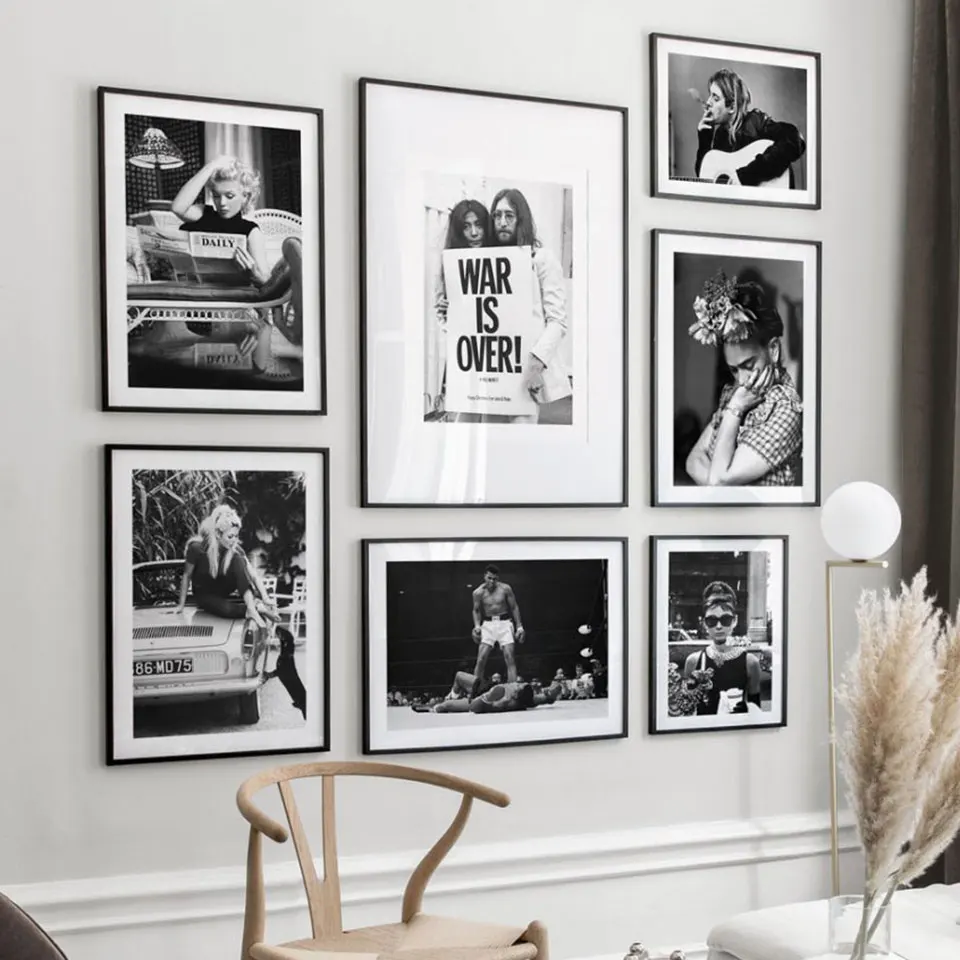 Знаменитый плакат фотография фильм звезда холст картина черный белый стены искусство картины для гостиной современные декоративные принты