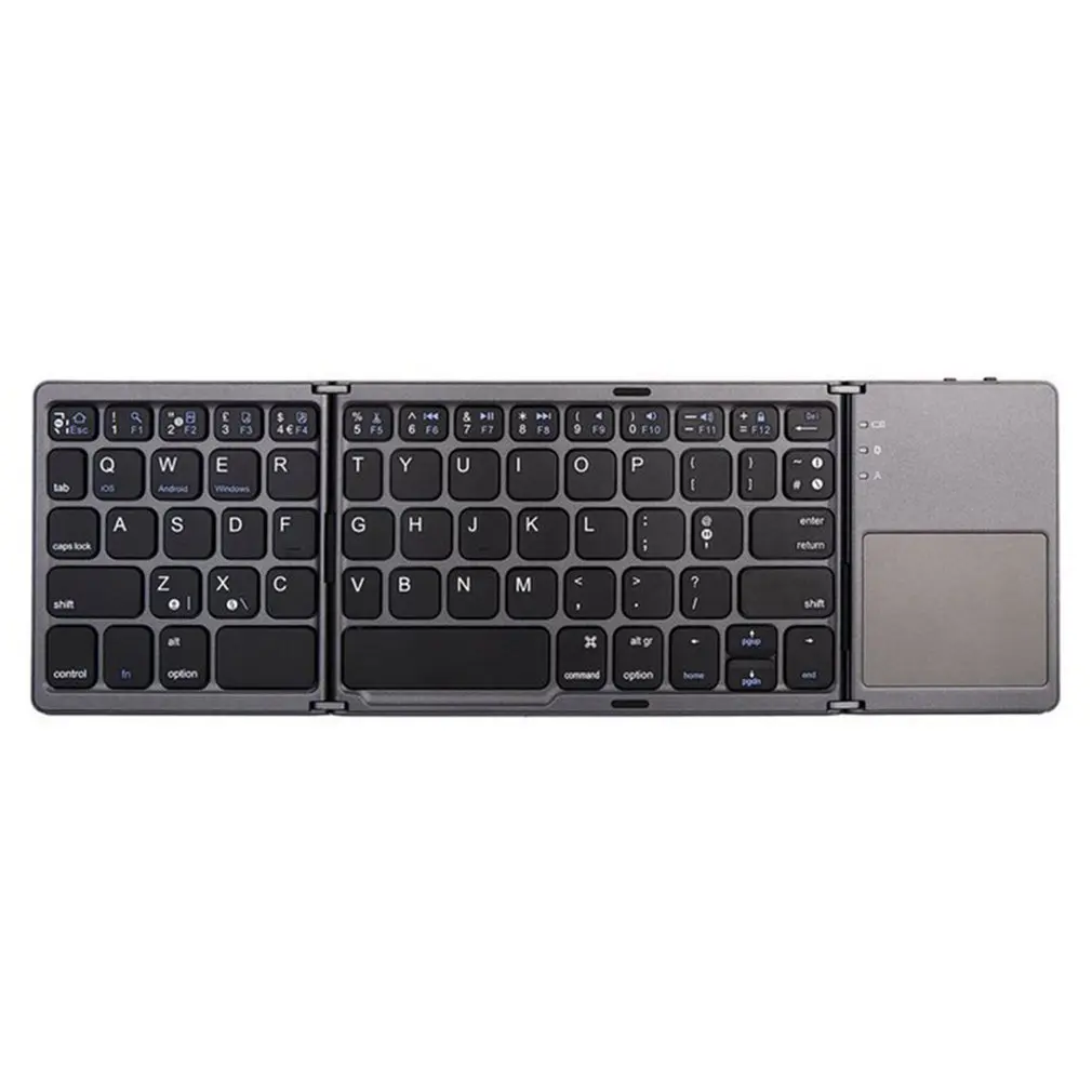 Mini Compact Triple Folding Keyboard Portable Cool Wireless Phone Tablet Keyboard With Mouse Touchpad