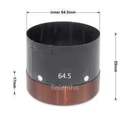 High - Performance Black Aluminum Voice Coil for Speaker Woofer Repair - Premium Home Theater & HiFi System Bass Enhancement (64.5mm)