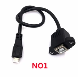 Enhanced USB Panel Mount Extension Cable - Micro USB Male to USB B Female Socket - 0.3m (NO1 Micro to usb B)