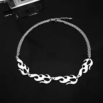 

Ornament Punk Retro Versatile Hollow out Alloy Flame Earrings Bracelets Hot Selling Necklace