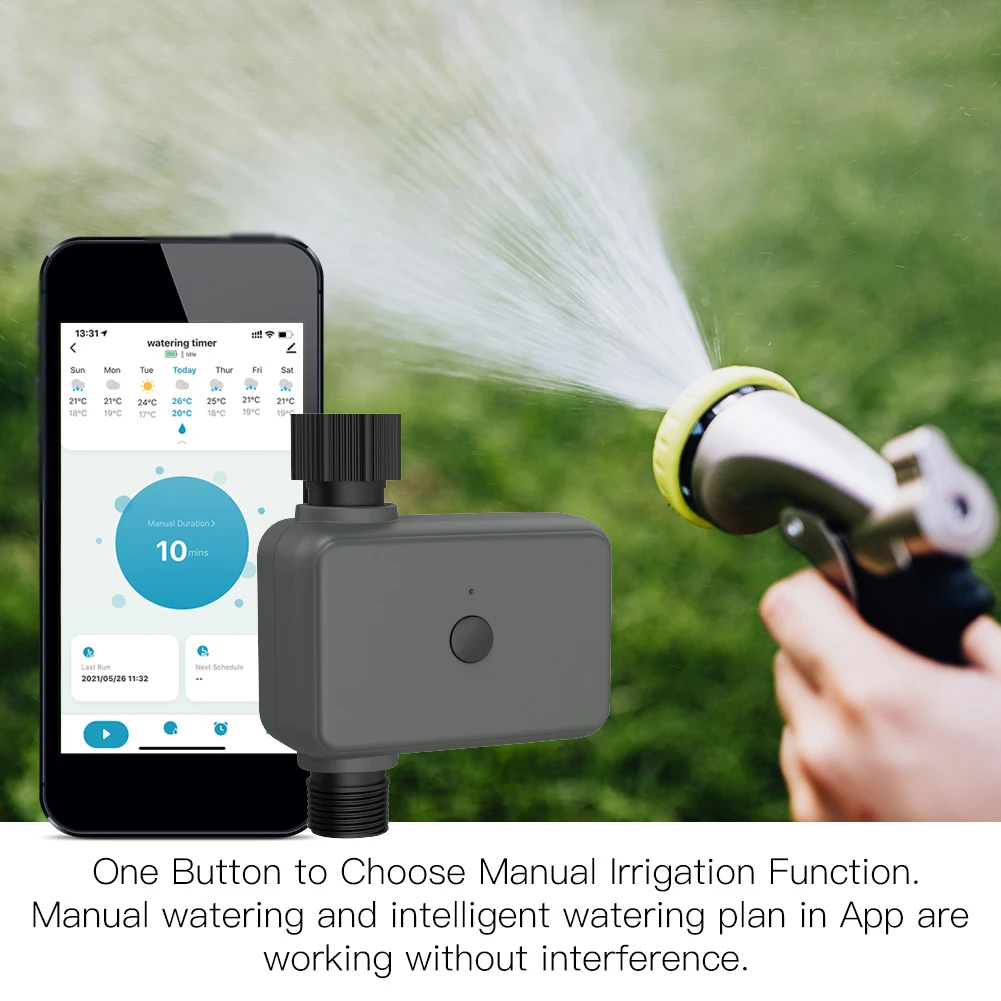 Intelligent Water Timer Tuya APP BT Rain Delay Programmable Irrigation Timer with Automatic and Manual Watering Hub Required