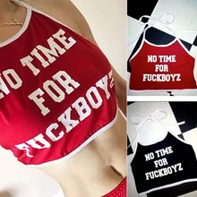 Модные сексуальные спортивные топы для здоровых женщин на каждый день, свободные шеи, спортивная одежда для улицы, жилет, женская мода, хлопок, буквы