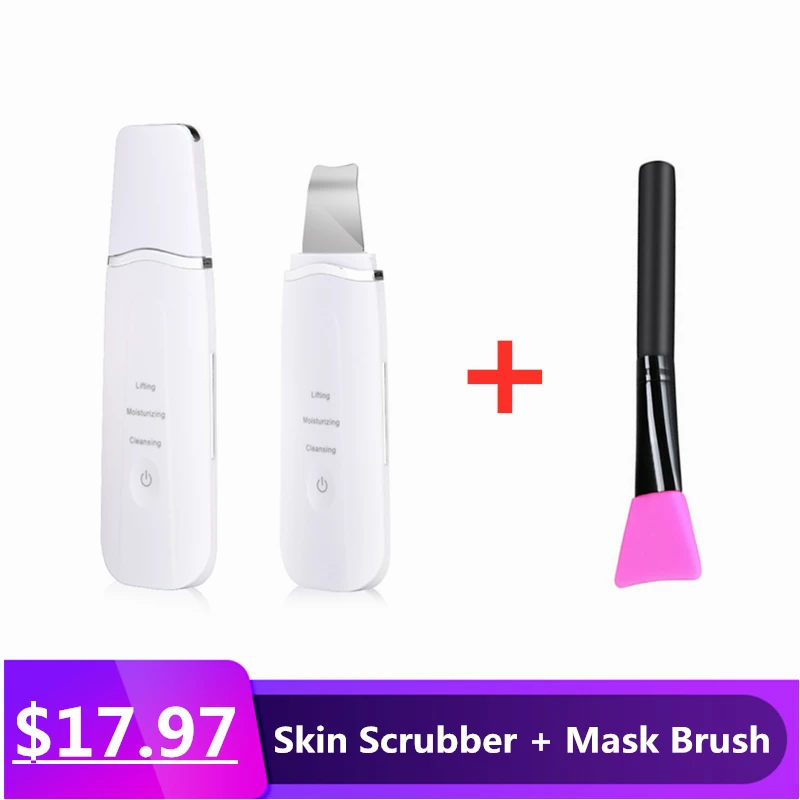 

Ultrasonic Face Skin Scrubber Facial Cleaner Peeling Vibration Blackhead Removal Exfoliating Pore Cleaner Tools Skin Care Beauty