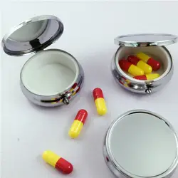 Simple Pill Container Sturdy Round Shape Useful Drug Holder  Medicine Box    Drug Holder