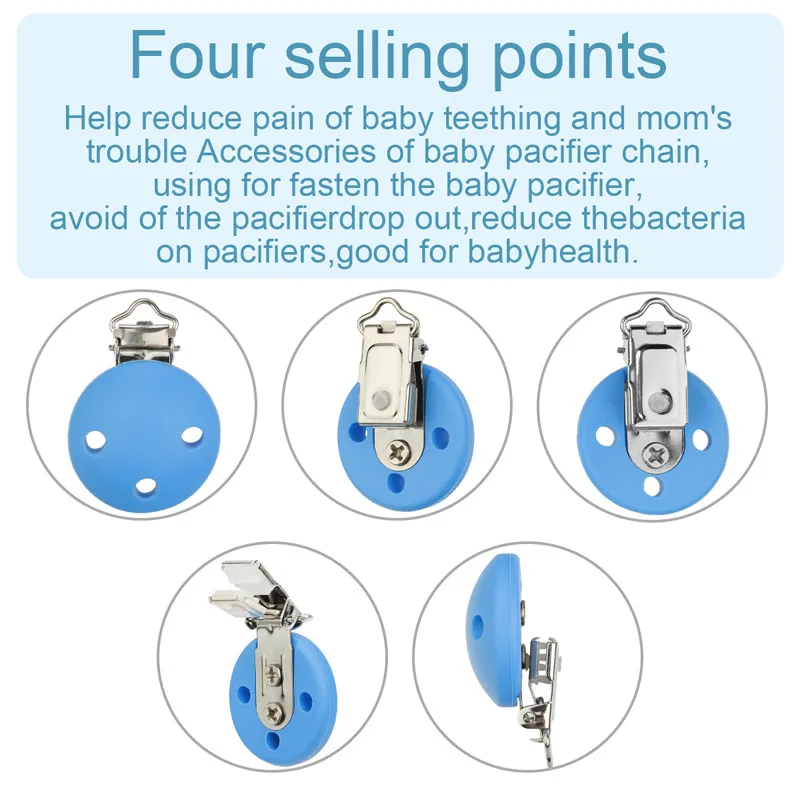 Pacifier Accessories 3Pcs Silicone Pacifier Clips for Baby