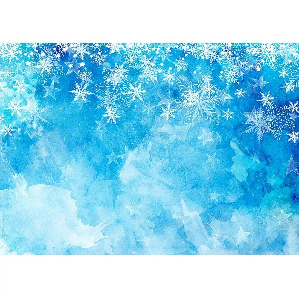 

Blue Gradient Snowflake Photography Backdrop for Christmas Vinyl Cloth Background for Children Baby Home Photoshoot Fond Photo