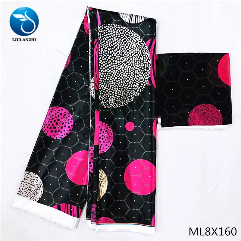 LIULANZHI принты африканская ткань шелк воск Атлас 4 ярдов+ 2 ярдов шифон Дизайн принты африканские кружевные ткани ML8X154-164
