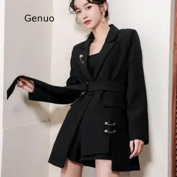 

2020 Spring Autumn Black Suit Jacket Woman New Style French One Grain Button Temperament Suit Female