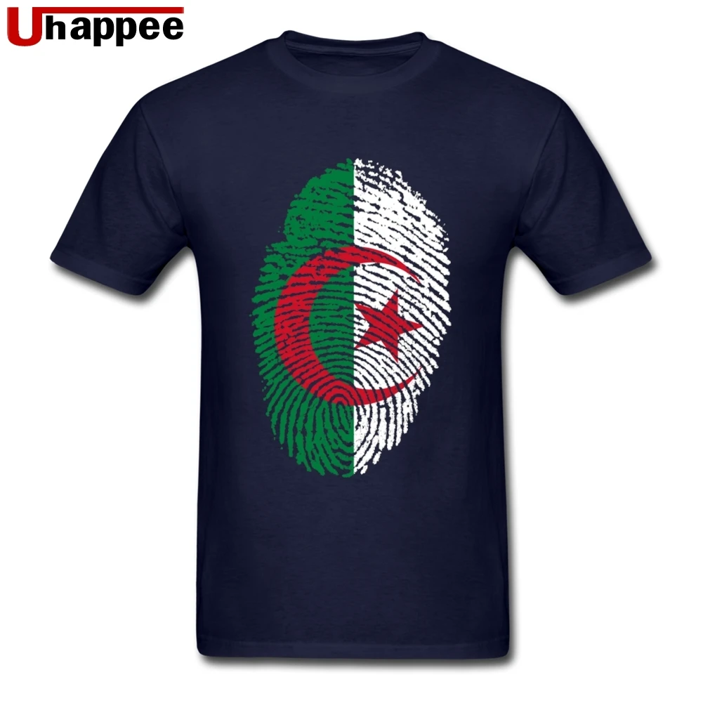 Фитнес Алжир флаг отпечатков пальцев мужские футболки Cool Винтаж друг и подруга изображением из мультфильма, футболки для детей - Цвет: Navy