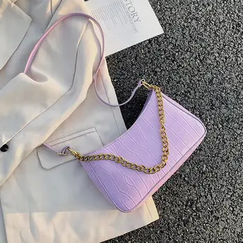 

Fashion Crocodile Pattern Handbags MINI PU Leather Shoulder Bags For Women 2020 Chain Design Luxury purses and handbags sac