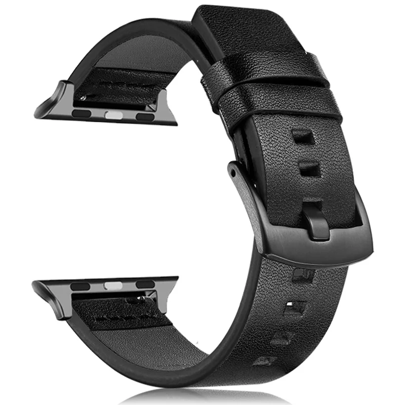 

Watch Strap for Apple Watch 4 3 band 38mm 42mm Origianl Genuine Leather Quick Release Pin Loop Bracelet 38 40 42 44mm connector