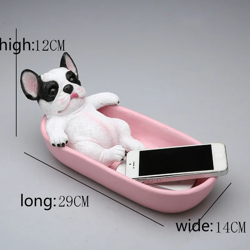 Lucky dog обувной шкаф украшение смолы бульдог модель новоселье Подарочная коробка для хранения ключей в гостиной домашний декор