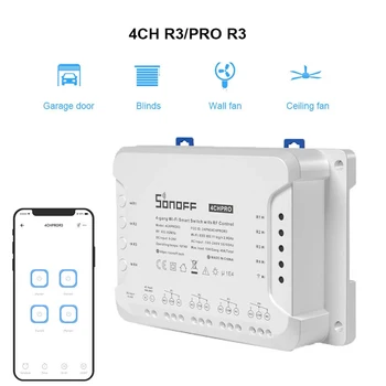 

SONOFF 4CH R3/ 4CH PRO R3 Wifi Switch Module 4 Gang Wi-Fi DIY Smart Switch APP Voice Control Smart Home Works With Alexa
