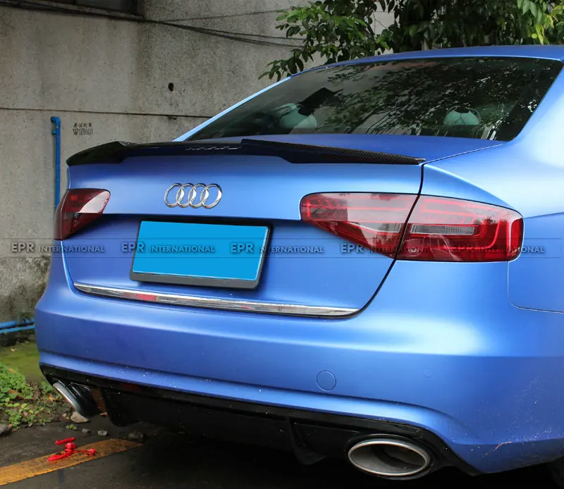 Карбоновое крыло губ для Audi A4 2013- B8.5 M4 Стиль углеродного волокна задний спойлер Комплект кузова тюнинг отделка для А4 гоночная часть