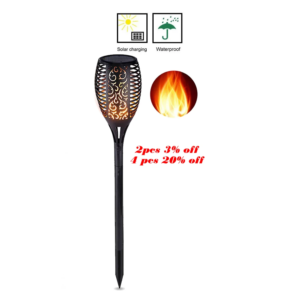 

waterproof soft lamp flashing flame lamp solar outdoor landscape decoration lamp with automatic switch lighting Flame Lamp Flick
