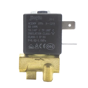 

Jiayin JYZ-3 Normally Closed 2/2 Way 3mm Direct-acting Internal Thread AC 230V G1/8" Brass Steam Air Water Solenoid Valve