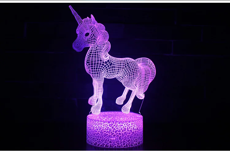 3D Illusion Unicorn Table Lamp For Kids Room Decor Touch Remote Led Lights Bedroom Decoration Night Light Holiday Birthday Gift night lamp for bedroom wall