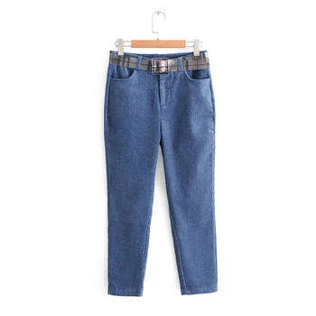 

VomVoa 2020 spring new Korean wild tapered radish pants loose corduroy casual multicolor trousers women 1071