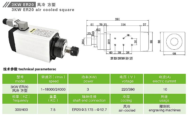 Air-Cooled Square spindle (16)