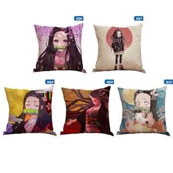 

Japanese Anime Demon Slayer Cushion Cover Home Decorative Pillow Case Decorativos 45*45cm Sofa Pillow Cover