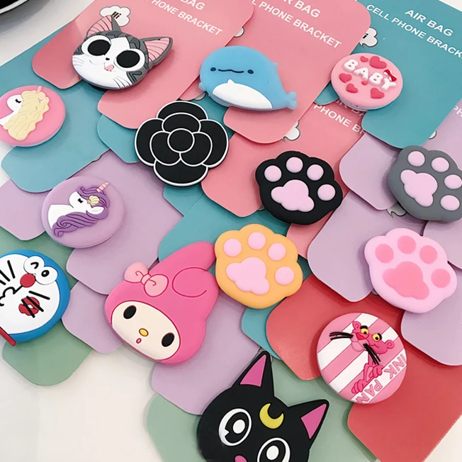 

Universal Lazy bracket For iPhone X XS 7 8plus Samsung Mobile phone bracket cartoon airbag bracket telescopic bracket mobile hot