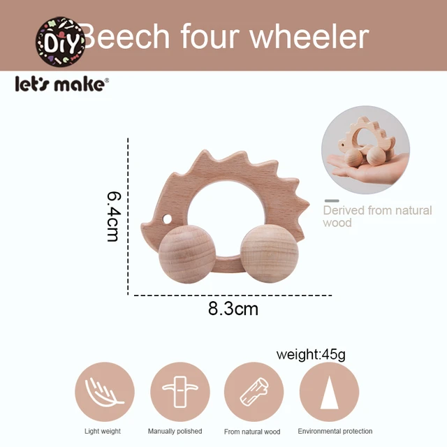 Wooden toy Car Shape Organic Beech For Babies Teether Kids Brain Game Toys Handmade Crafts Christmas Gift Cognitive Infants Toys 4