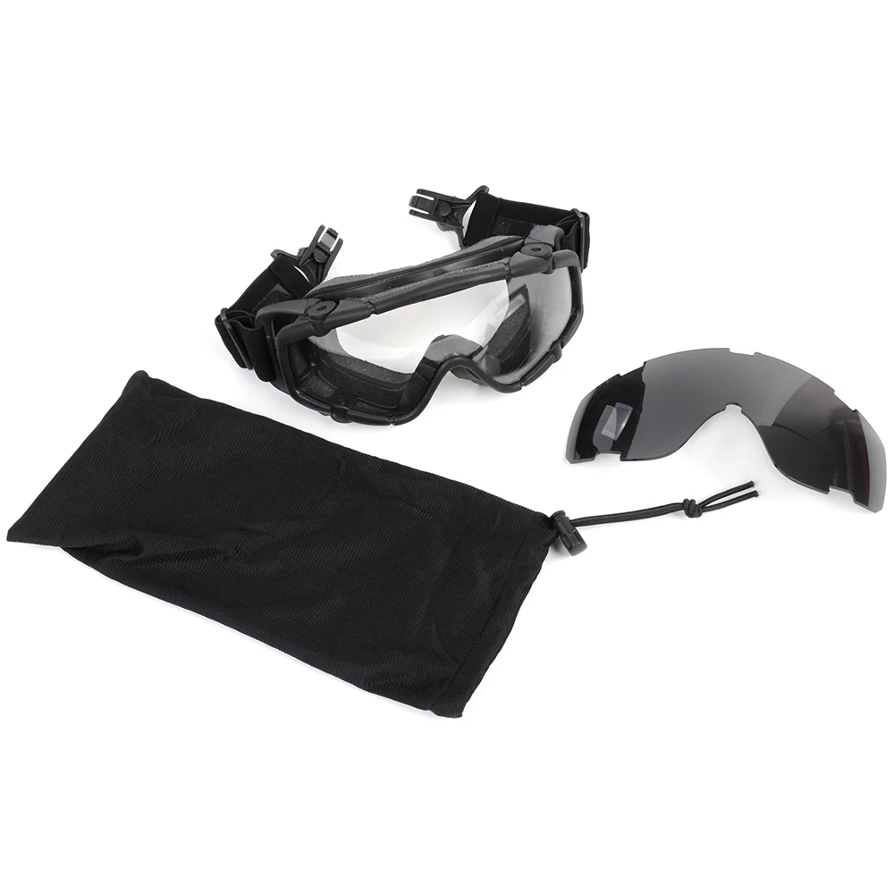 Страйкбольные очки для шлема, тактические Баллистические Очки, военные Пейнтбольные защитные очки для глаз, армейские солнцезащитные очки - Цвет: BK