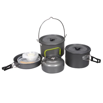 

Camping Cookware Set Portable Outdoor Tableware Kettle Pot Cookset Cooking Pan Bowl for Hiking Picnic