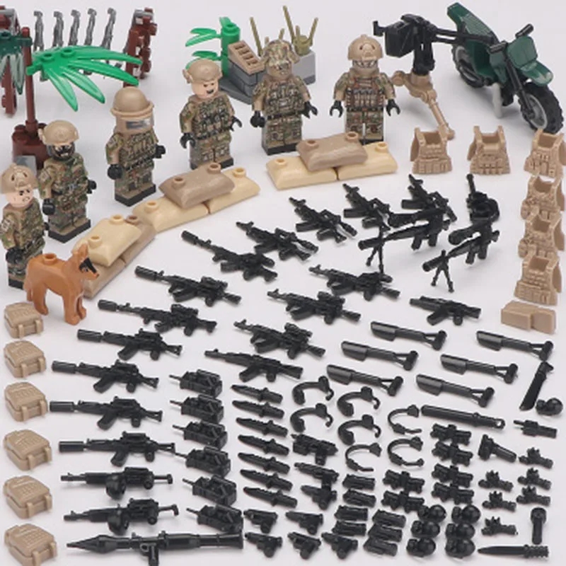 Tanie Nowy LegoINGlys Minifigure Alpha Force wojskowy kamuflaż żołnierz SWAT armii wojny klocki klocki Mini rysunek zabawki prezent chłopcy