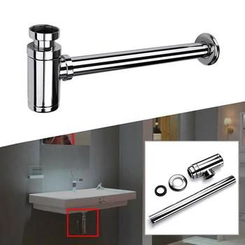 

P-type Strainer Chrome Basin Sink Drainer Waste Trap Anti odor Extender